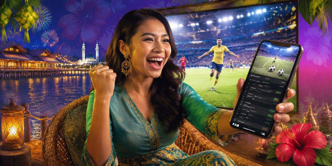 Peminat bola sepak Malaysia menyaksikan perlawanan langsung dan membuat pertaruhan sukan di smg4 semasa Hari Raya